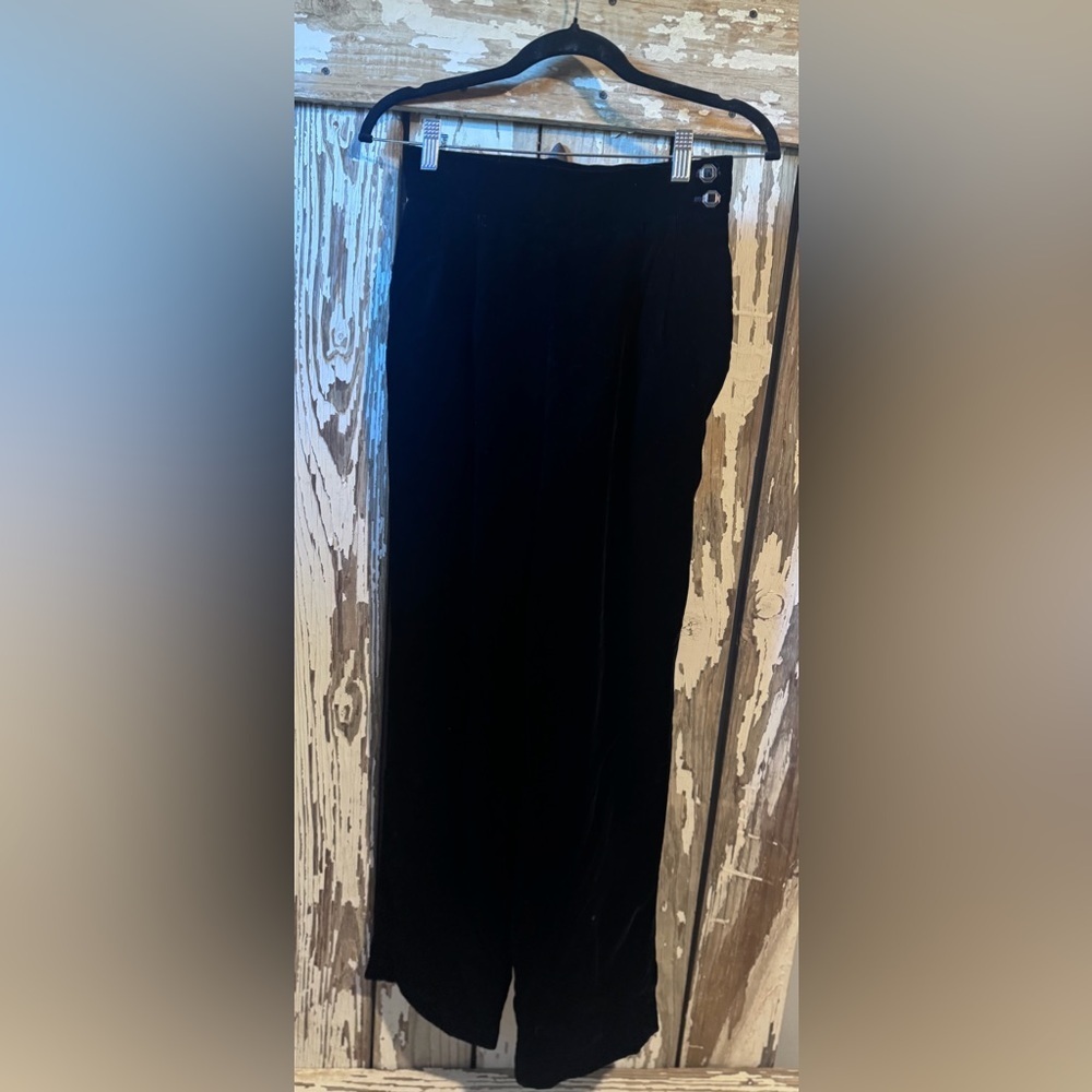 Talbots Luxe Black Velvet Trousers Size 4P Vintage